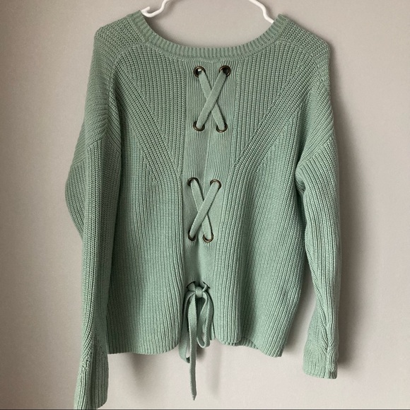 Lucky Brand Lace Up Back Boho Sweater - Picture 5 of 6